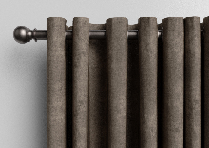 Chenille (Blackout) Eyelet, Latte - Ready Made Curtains - Image 10